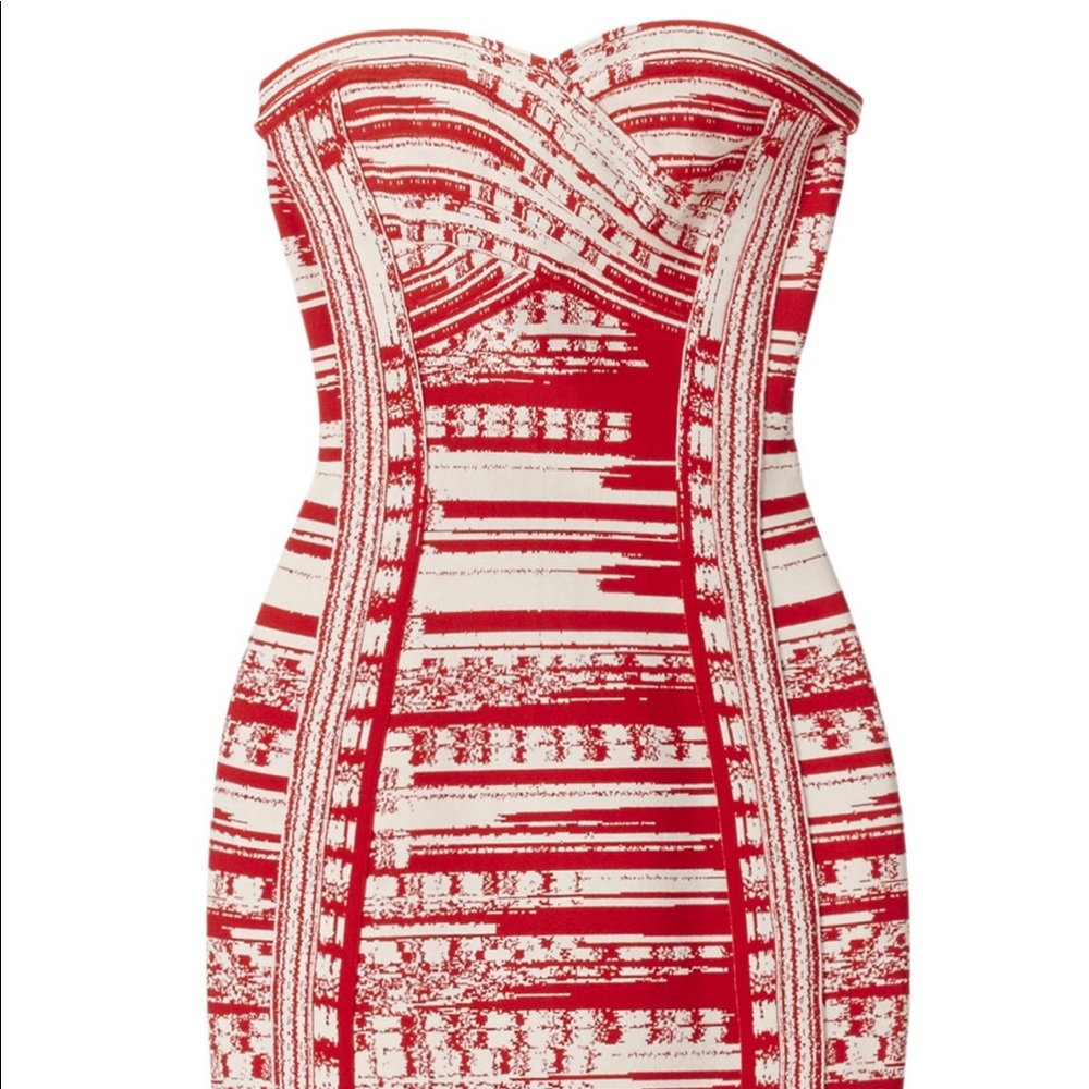 Herve Leger- MARICEL ABSTRACT BRUSHSTROKE JACQUARD